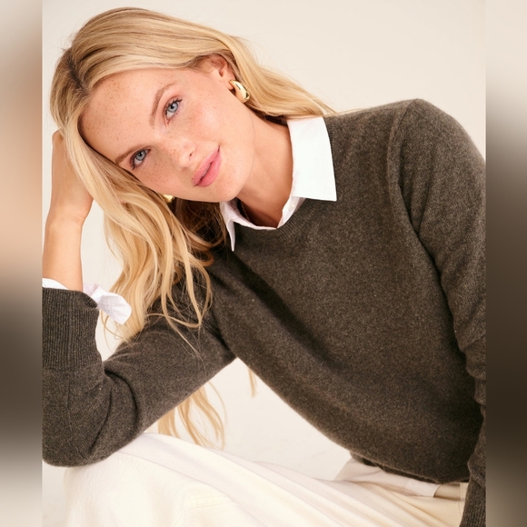 NAADAM The Original Cashmere Crewneck Sweater - Olive Green - Large - NWT - Picture 7 of 10